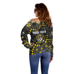 Personalized Richmond Tigers Off Shoulder Sweater Aboriginal Pattern with Graffiti Style