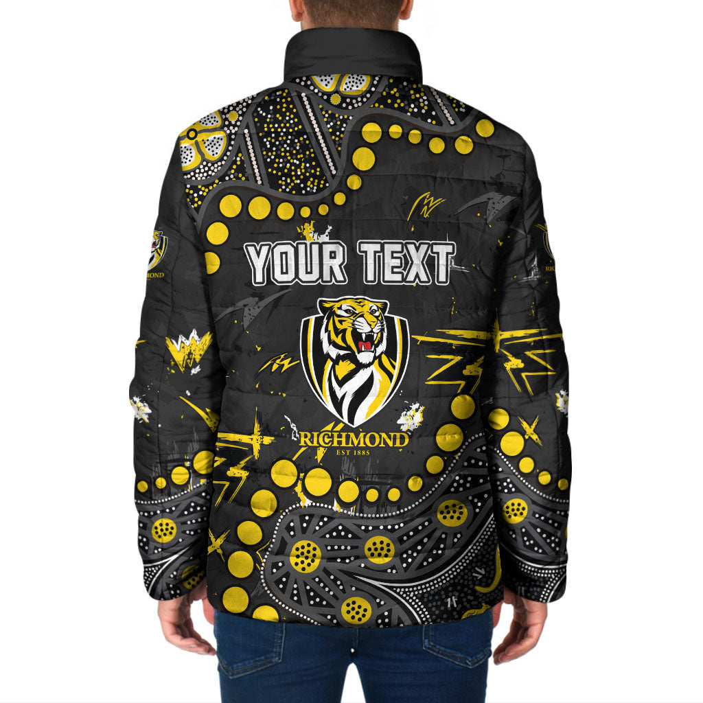 Personalized Richmond Tigers Padded Jacket Aboriginal Pattern with Graffiti Style