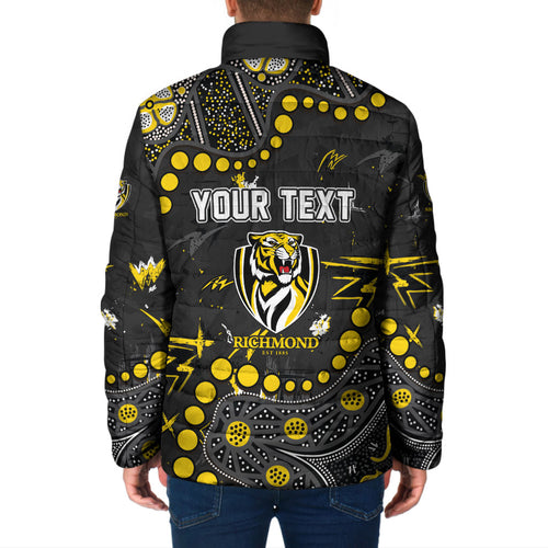 Personalized Richmond Tigers Padded Jacket Aboriginal Pattern with Graffiti Style