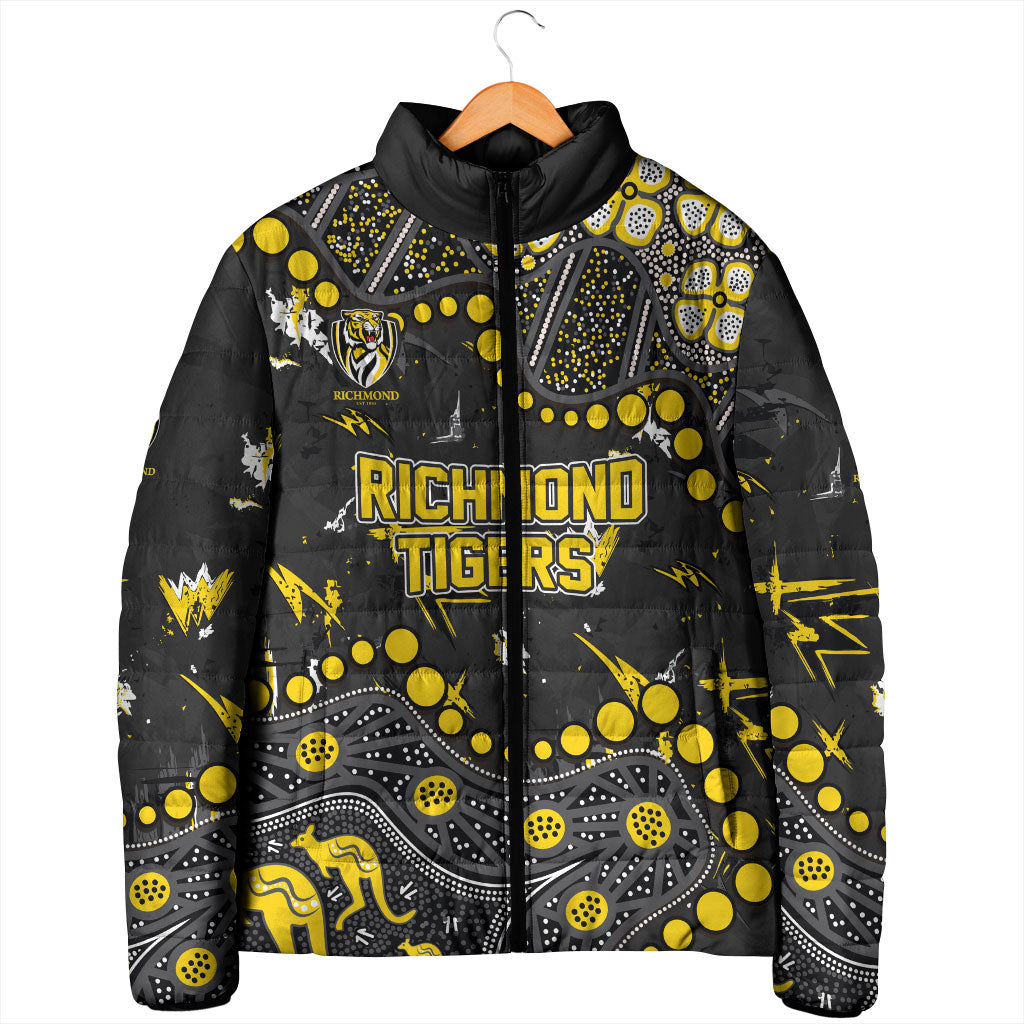 Personalized Richmond Tigers Padded Jacket Aboriginal Pattern with Graffiti Style