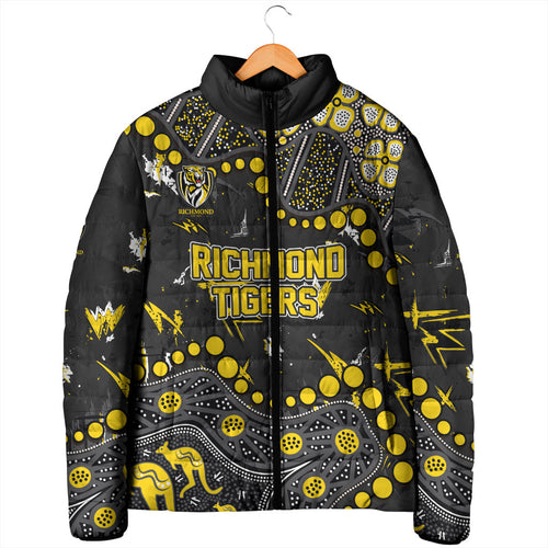 Personalized Richmond Tigers Padded Jacket Aboriginal Pattern with Graffiti Style
