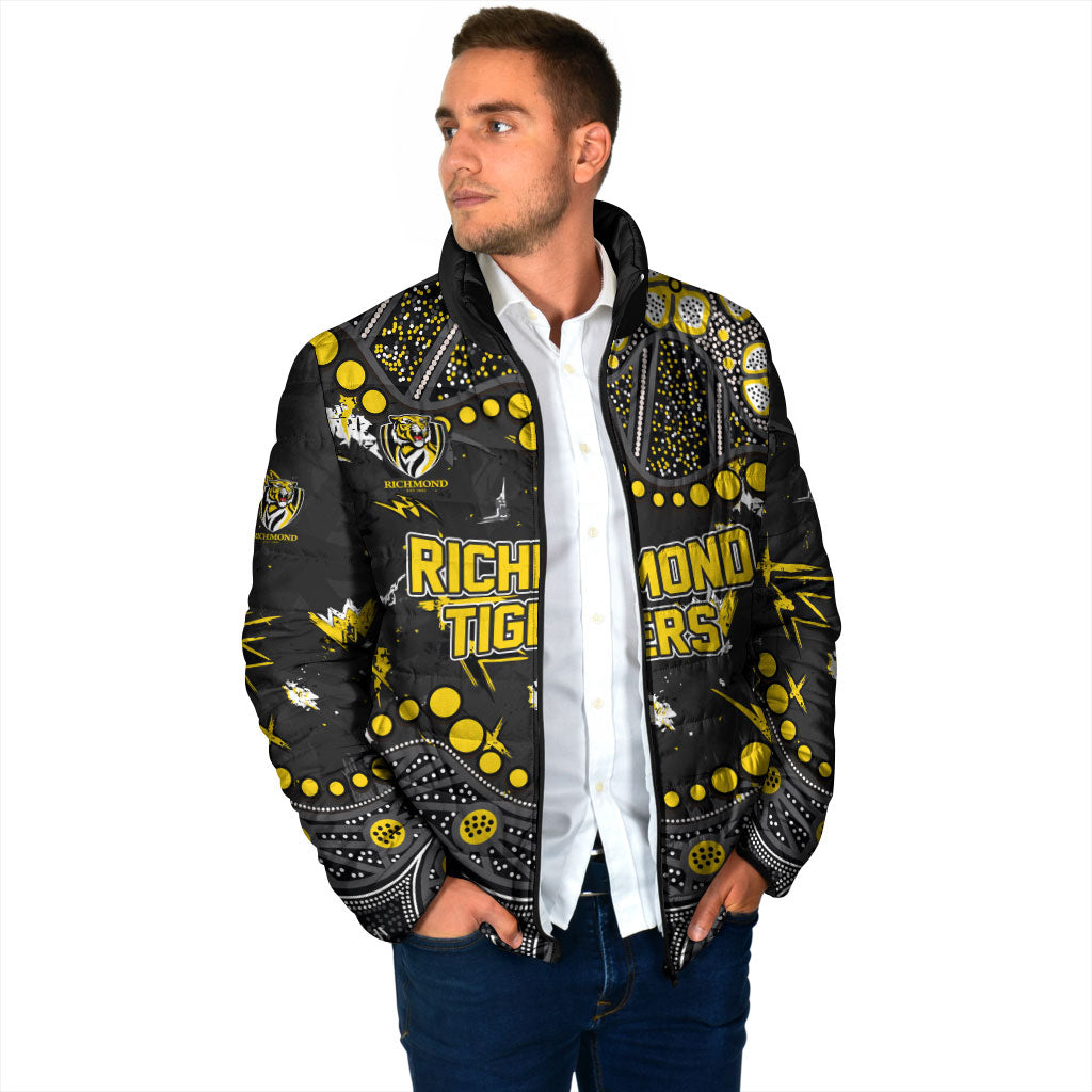 Personalized Richmond Tigers Padded Jacket Aboriginal Pattern with Graffiti Style