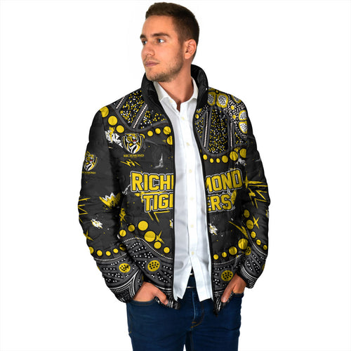 Personalized Richmond Tigers Padded Jacket Aboriginal Pattern with Graffiti Style