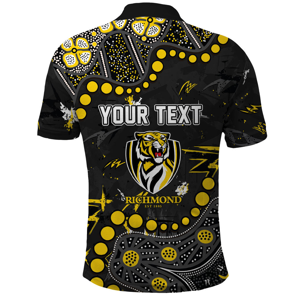 Personalized Richmond Tigers Polo Shirt Aboriginal Pattern with Graffiti Style