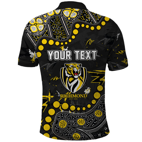 Personalized Richmond Tigers Polo Shirt Aboriginal Pattern with Graffiti Style