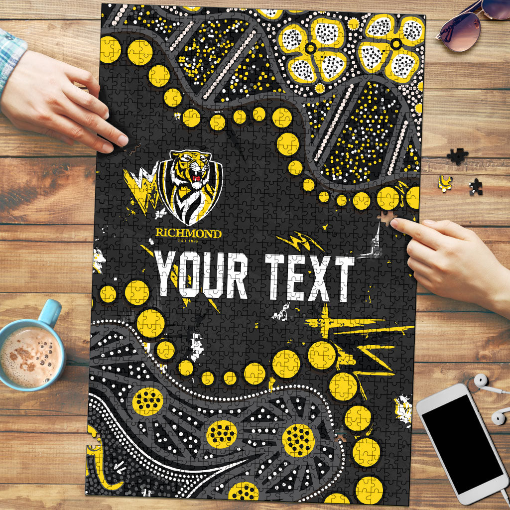 Personalized Richmond Tigers Puzzle Aboriginal Pattern with Graffiti Style