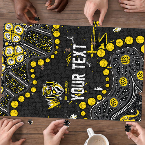 Personalized Richmond Tigers Puzzle Aboriginal Pattern with Graffiti Style