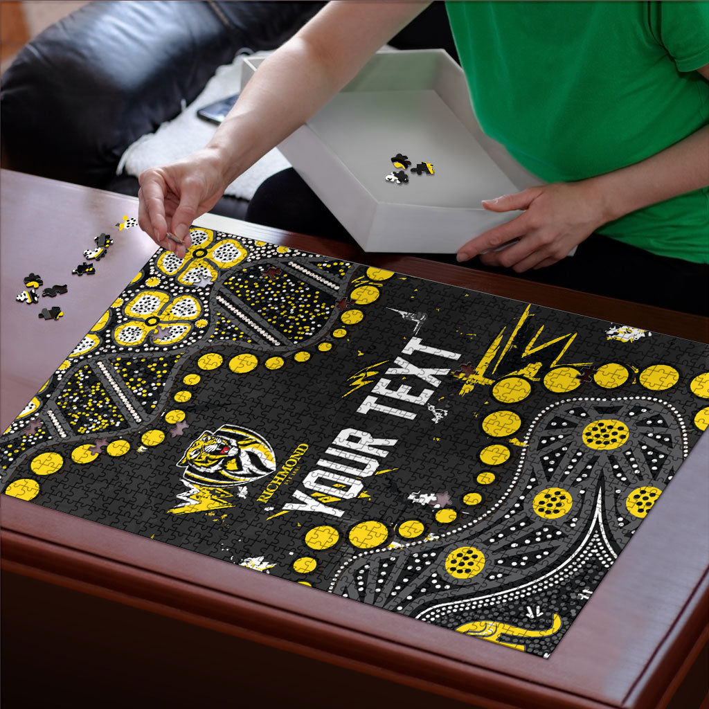 Personalized Richmond Tigers Puzzle Aboriginal Pattern with Graffiti Style