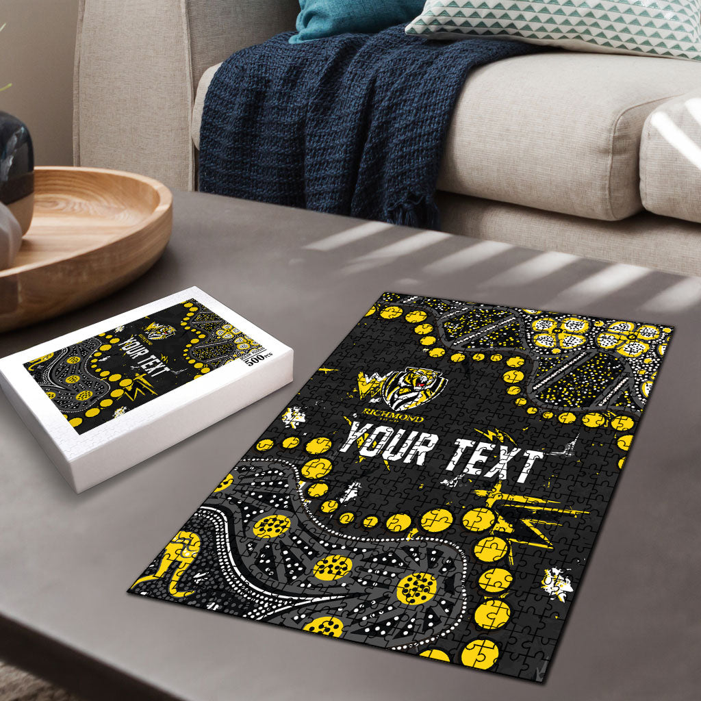Personalized Richmond Tigers Puzzle Aboriginal Pattern with Graffiti Style