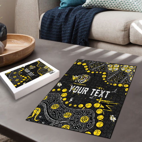 Personalized Richmond Tigers Puzzle Aboriginal Pattern with Graffiti Style