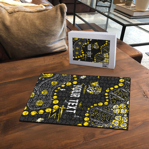 Personalized Richmond Tigers Puzzle Aboriginal Pattern with Graffiti Style