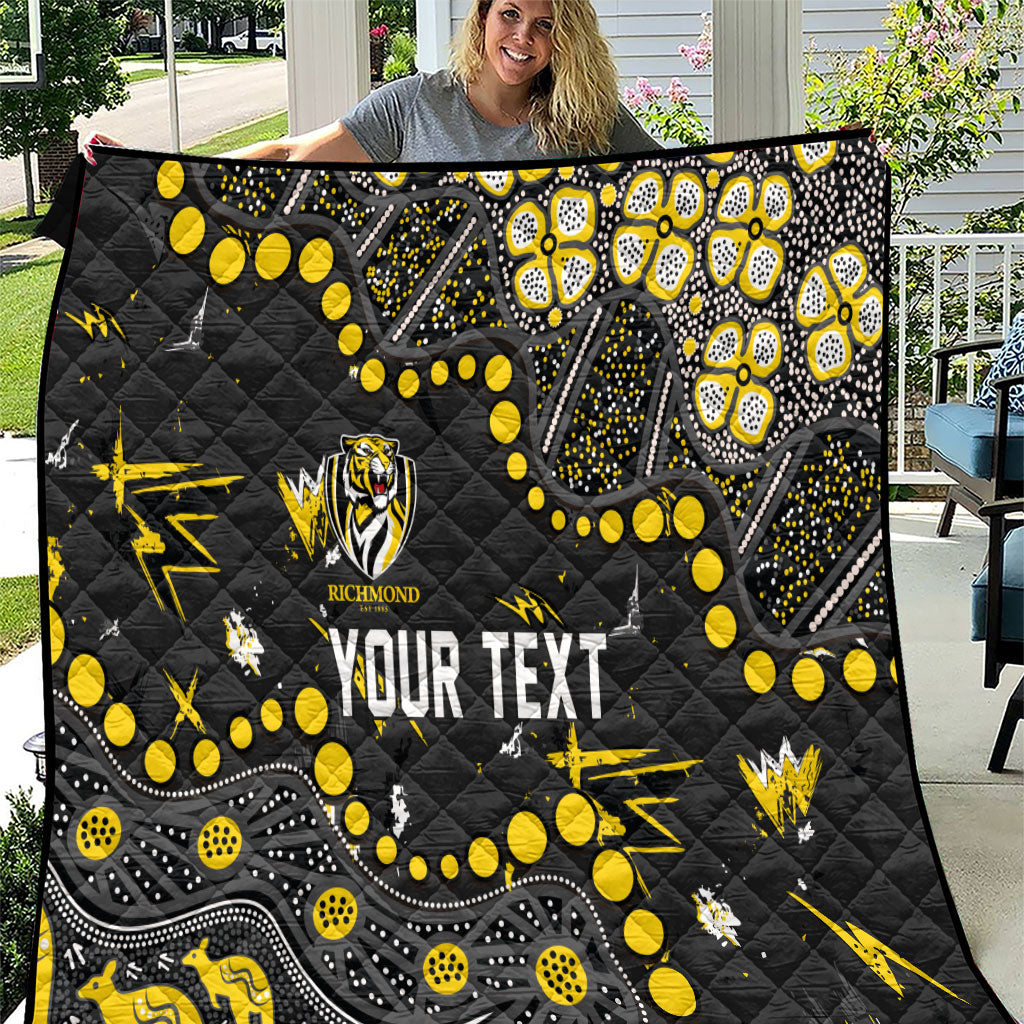 Personalized Richmond Tigers Quilt Aboriginal Pattern with Graffiti Style