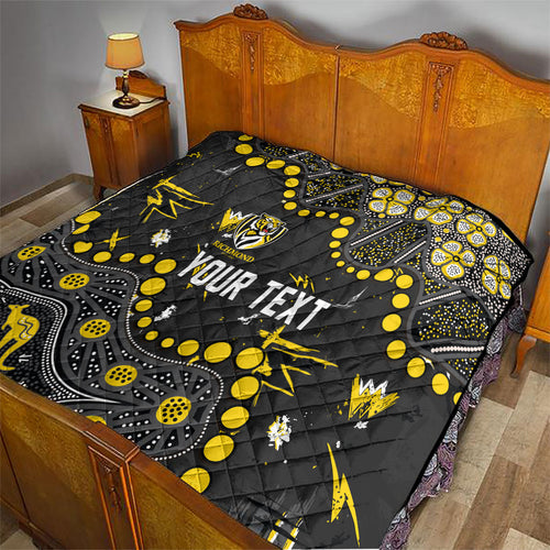 Personalized Richmond Tigers Quilt Aboriginal Pattern with Graffiti Style