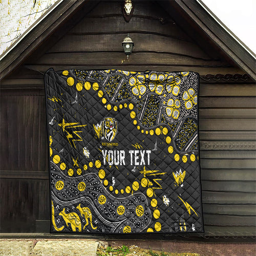 Personalized Richmond Tigers Quilt Aboriginal Pattern with Graffiti Style