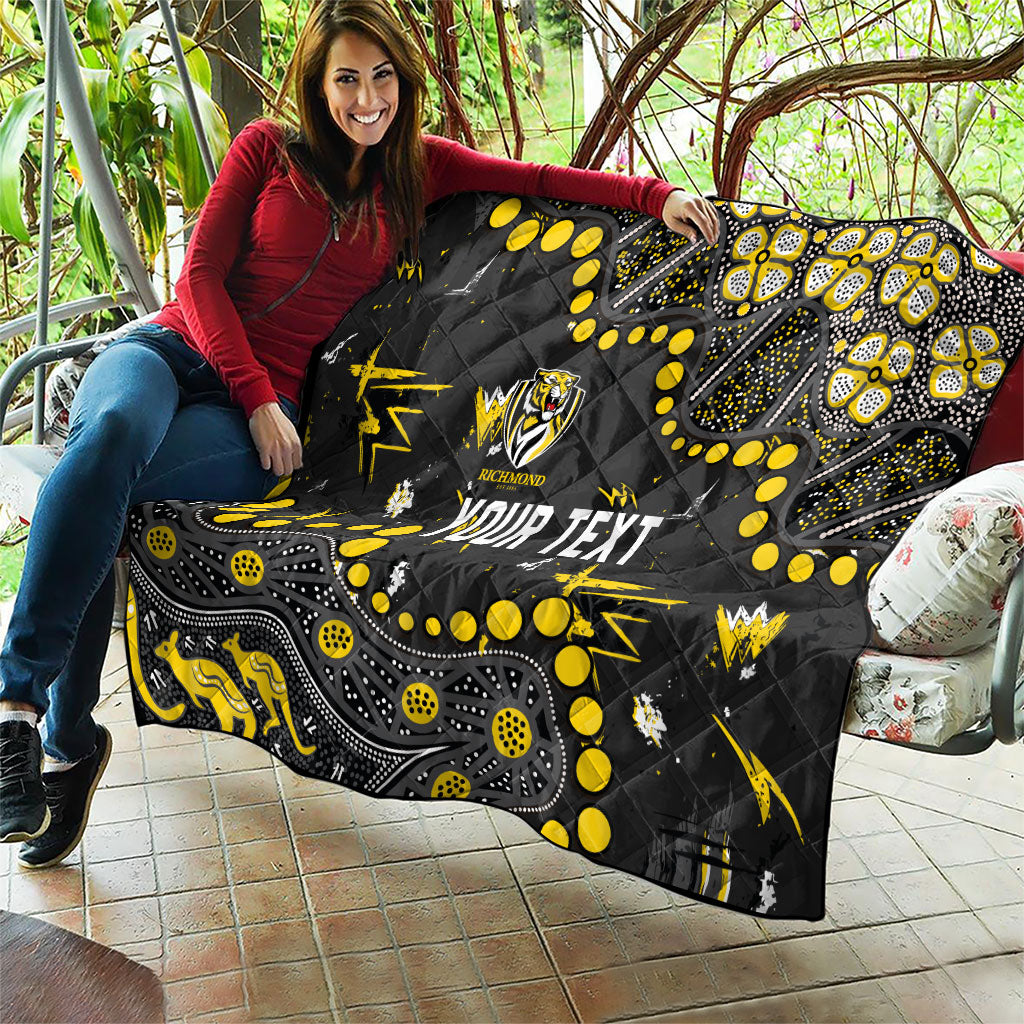 Personalized Richmond Tigers Quilt Aboriginal Pattern with Graffiti Style