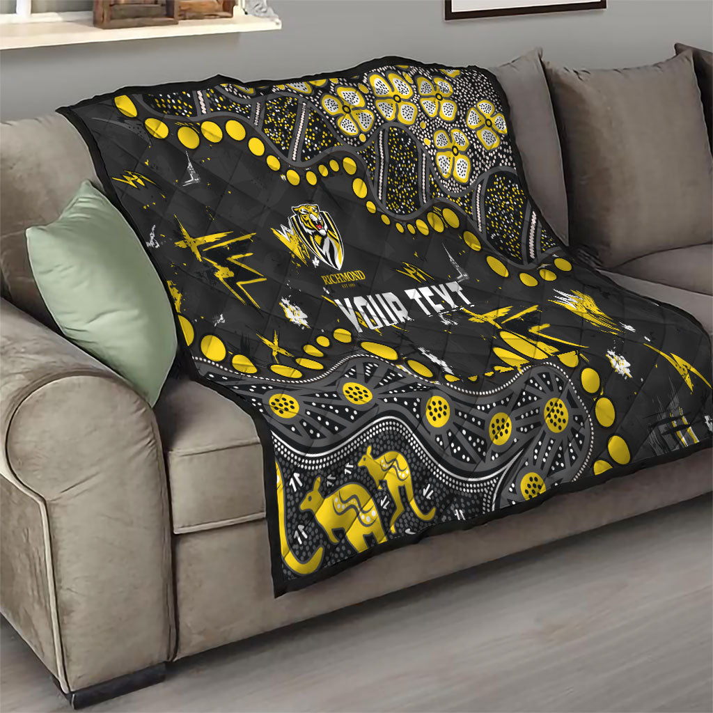 Personalized Richmond Tigers Quilt Aboriginal Pattern with Graffiti Style
