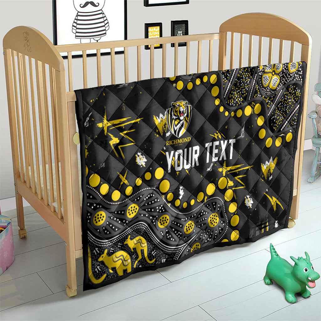 Personalized Richmond Tigers Quilt Aboriginal Pattern with Graffiti Style