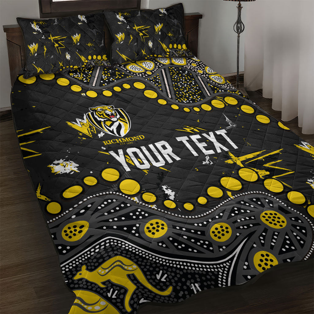 Personalized Richmond Tigers Quilt Bed Set Aboriginal Pattern with Graffiti Style