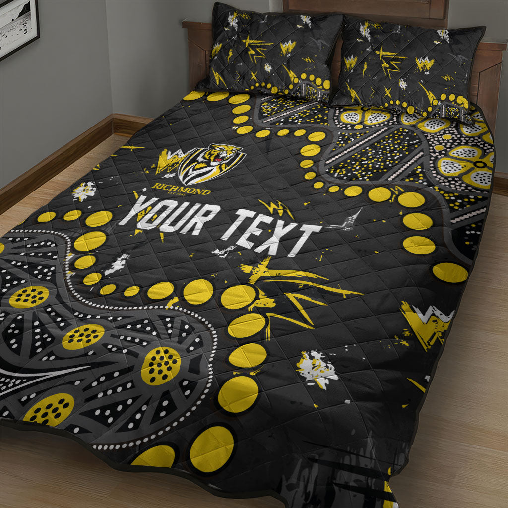 Personalized Richmond Tigers Quilt Bed Set Aboriginal Pattern with Graffiti Style
