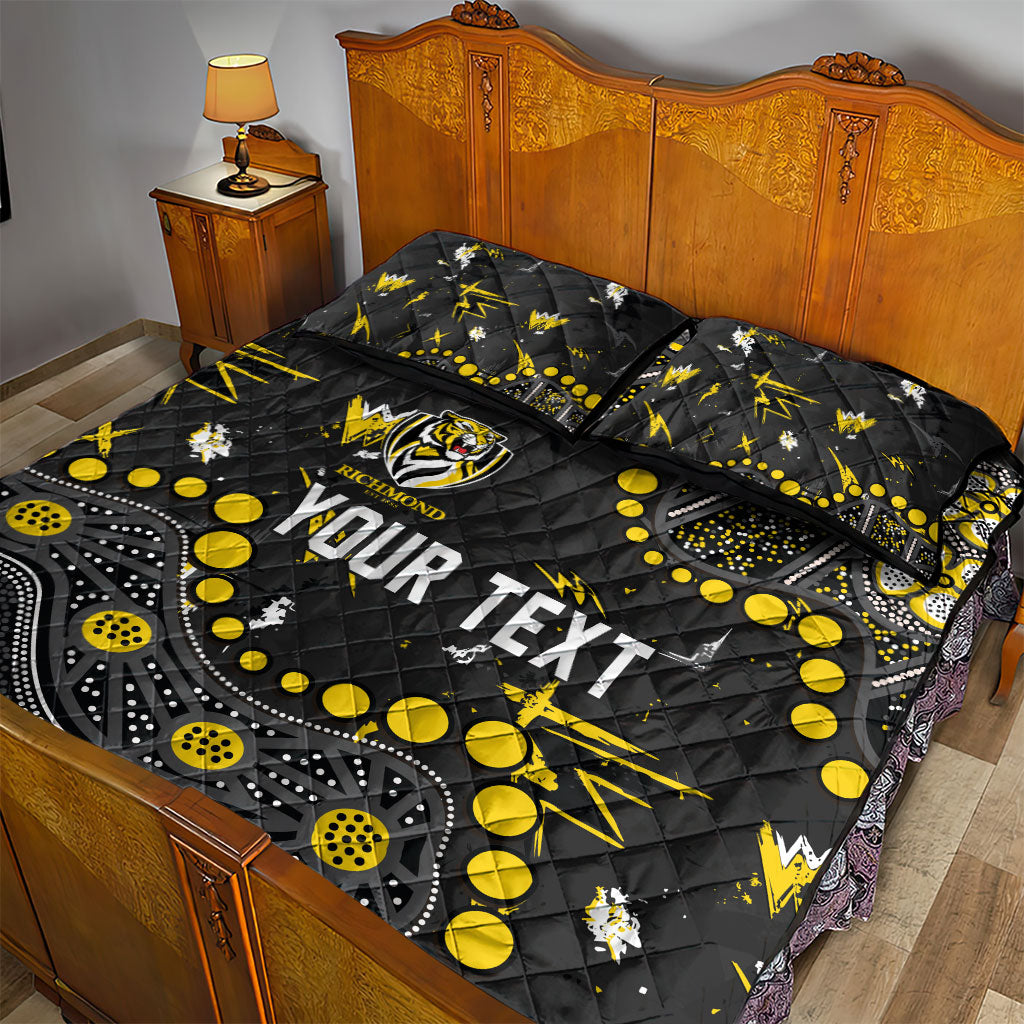 Personalized Richmond Tigers Quilt Bed Set Aboriginal Pattern with Graffiti Style