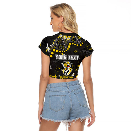 Personalized Richmond Tigers Raglan Cropped T Shirt Aboriginal Pattern with Graffiti Style