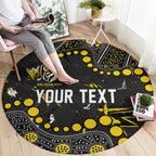 Personalized Richmond Tigers Round Carpet Aboriginal Pattern with Graffiti Style