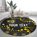 Personalized Richmond Tigers Round Carpet Aboriginal Pattern with Graffiti Style