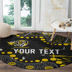 Personalized Richmond Tigers Round Carpet Aboriginal Pattern with Graffiti Style