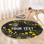 Personalized Richmond Tigers Round Carpet Aboriginal Pattern with Graffiti Style