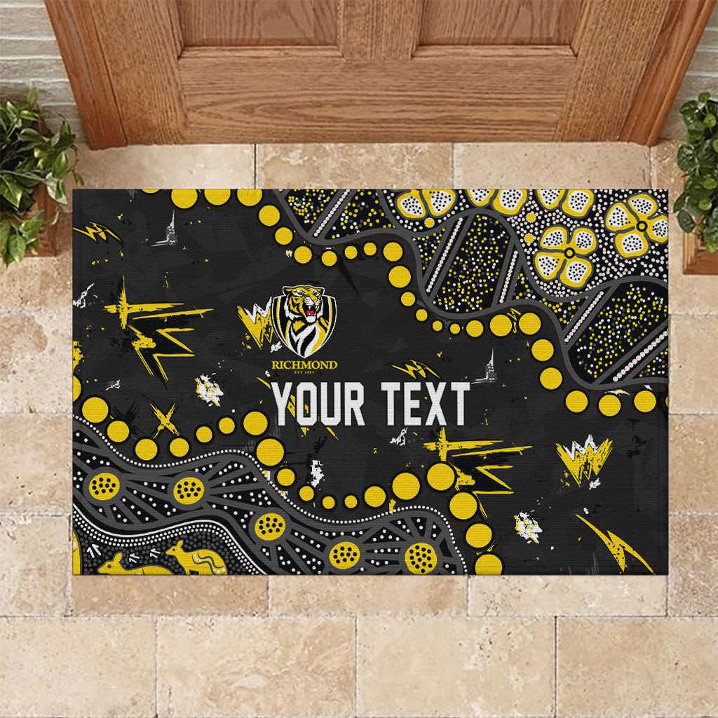 Personalized Richmond Tigers Rubber Doormat Aboriginal Pattern with Graffiti Style
