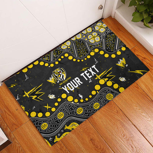 Personalized Richmond Tigers Rubber Doormat Aboriginal Pattern with Graffiti Style