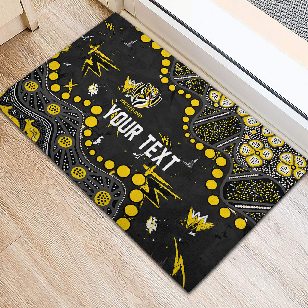 Personalized Richmond Tigers Rubber Doormat Aboriginal Pattern with Graffiti Style