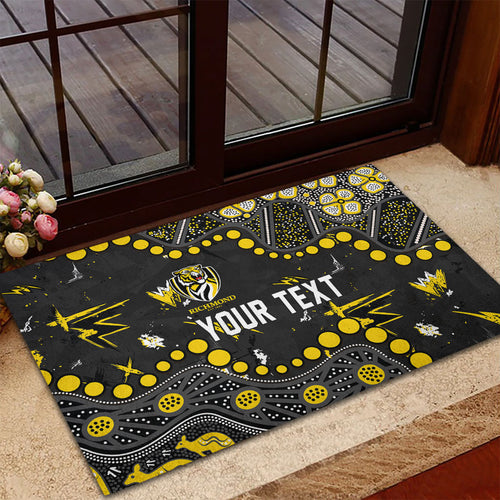 Personalized Richmond Tigers Rubber Doormat Aboriginal Pattern with Graffiti Style