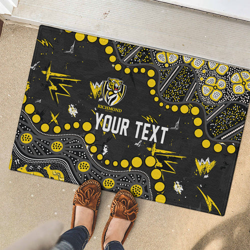 Personalized Richmond Tigers Rubber Doormat Aboriginal Pattern with Graffiti Style