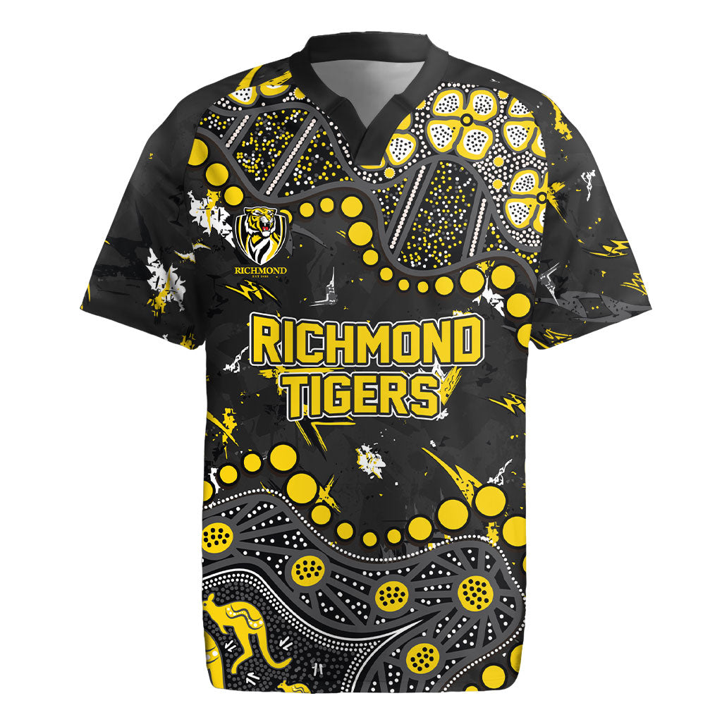 Personalized Richmond Tigers Rugby Jersey Aboriginal Pattern with Graffiti Style