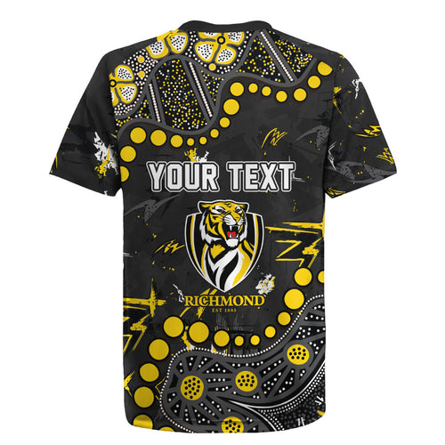 Personalized Richmond Tigers Rugby Jersey Aboriginal Pattern with Graffiti Style
