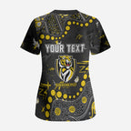 Personalized Richmond Tigers Scrub Top Aboriginal Pattern with Graffiti Style
