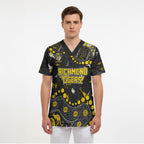 Personalized Richmond Tigers Scrub Top Aboriginal Pattern with Graffiti Style