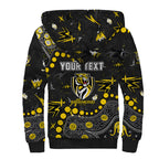 Personalized Richmond Tigers Sherpa Hoodie Aboriginal Pattern with Graffiti Style