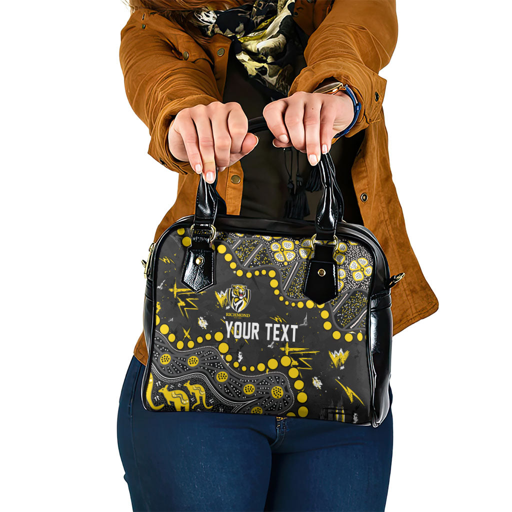 Personalized Richmond Tigers Shoulder Handbag Aboriginal Pattern with Graffiti Style
