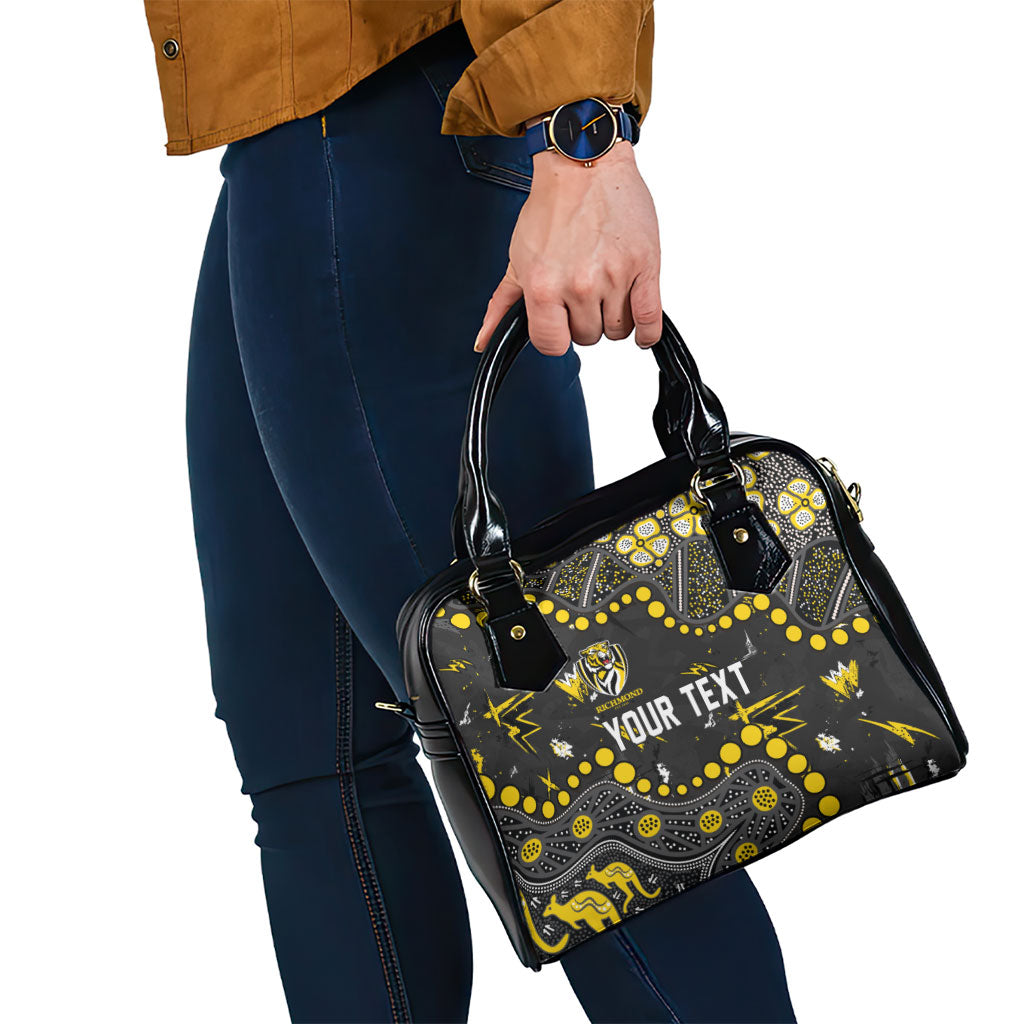 Personalized Richmond Tigers Shoulder Handbag Aboriginal Pattern with Graffiti Style