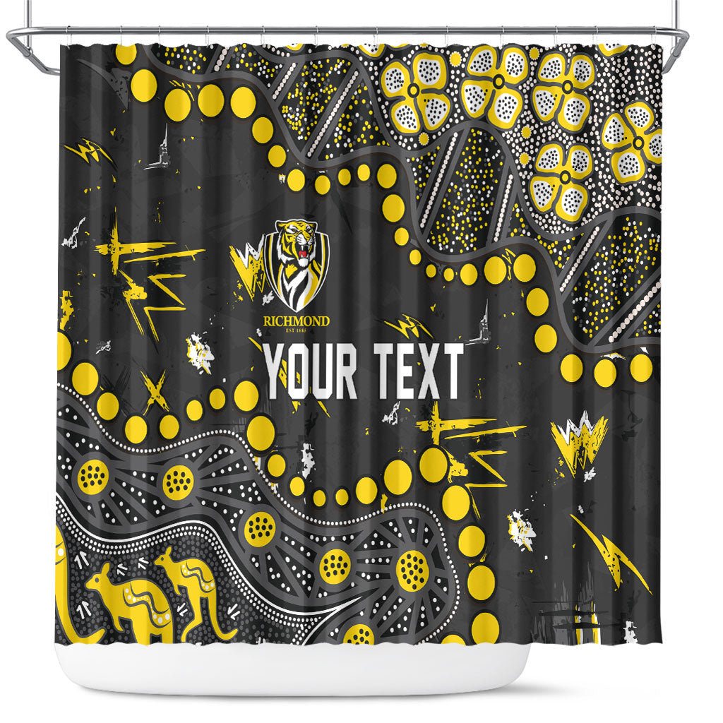 Personalized Richmond Tigers Shower Curtain Aboriginal Pattern with Graffiti Style