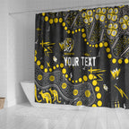 Personalized Richmond Tigers Shower Curtain Aboriginal Pattern with Graffiti Style
