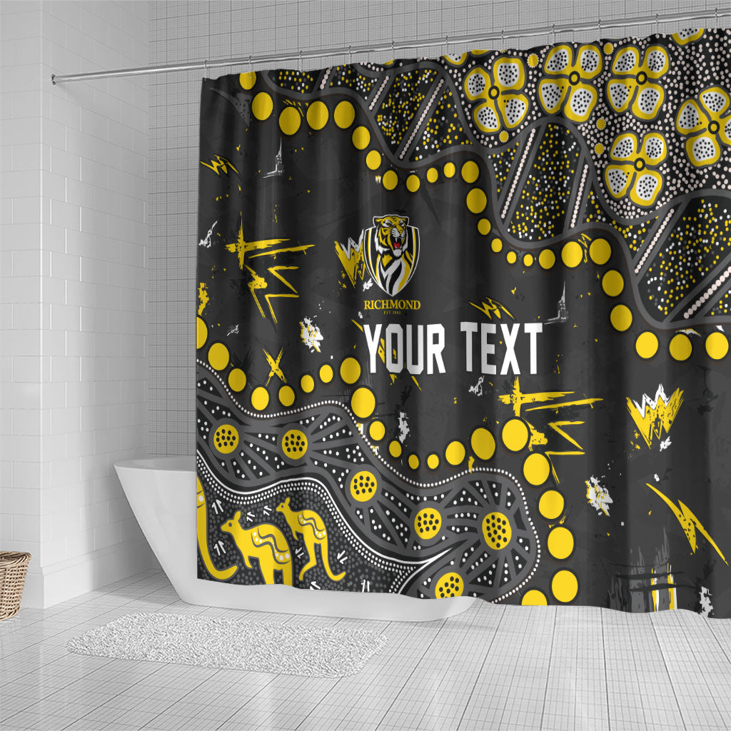 Personalized Richmond Tigers Shower Curtain Aboriginal Pattern with Graffiti Style