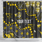 Personalized Richmond Tigers Shower Curtain Aboriginal Pattern with Graffiti Style