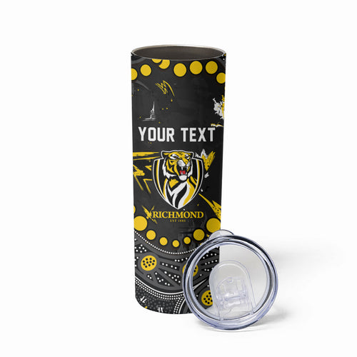 Personalized Richmond Tigers Skinny Tumbler Aboriginal Pattern with Graffiti Style