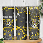 Personalized Richmond Tigers Skinny Tumbler Aboriginal Pattern with Graffiti Style