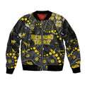Personalized Richmond Tigers Sleeve Zip Bomber Jacket Aboriginal Pattern with Graffiti Style