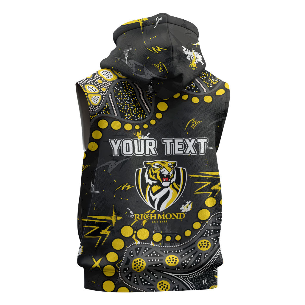 Personalized Richmond Tigers Sleeveless Hoodie Aboriginal Pattern with Graffiti Style