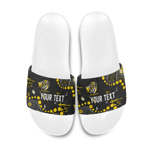 Personalized Richmond Tigers Slide Sandals Aboriginal Pattern with Graffiti Style